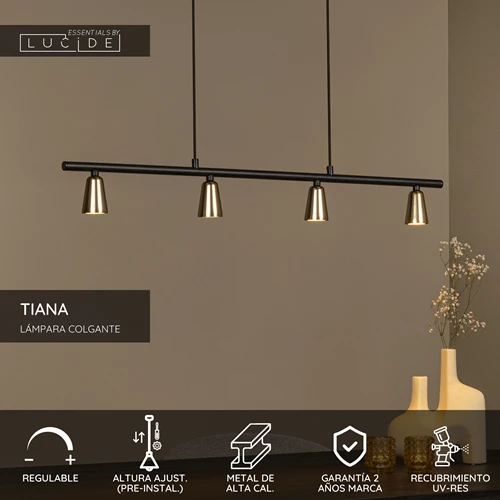Lucide TIANA - Lámpara colgante - 4xGU10 - Champán Color | Essential - USP